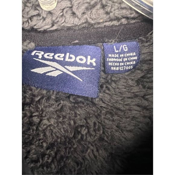 Reebok Zipper Sherpa Jacker -Black Men’s Size Large - Picture 5 of 11